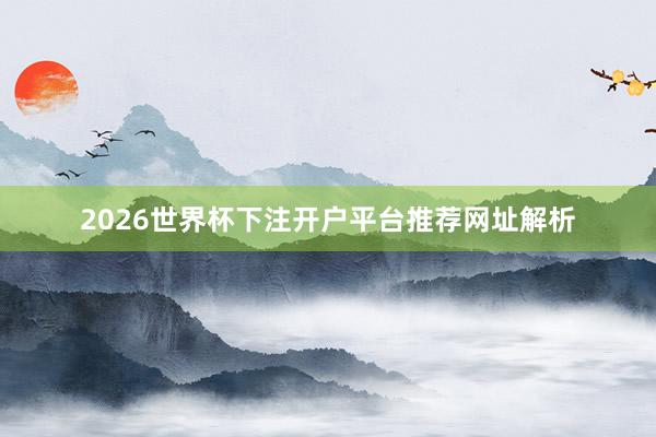 2026世界杯下注开户平台推荐网址解析