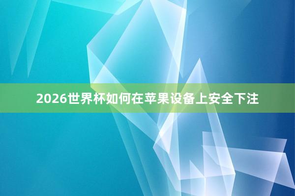 2026世界杯如何在苹果设备上安全下注